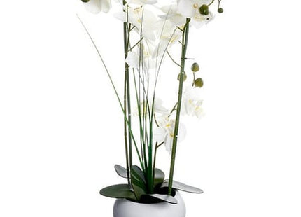 Künstliche Orchidee Keramikvase weiß H53cm