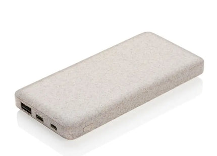 10.000 mAh Weizenstroh-Powerbank – Nachhaltige und leistungsstarke Energielösung, khaki TK Gruppe® Grosshandel 
