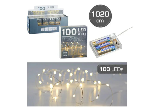 100-LED Mikro-Lichterkette, extra lang 1000 cm, perfekt für großflächige Deko TK Gruppe® Grosshandel 