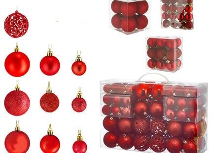 100er Set rote Christbaumkugeln – Vielfältiges Sortiment für Weihnachtsbaum TK Gruppe® Grosshandel 