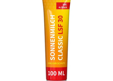 100ml Sonnenmilch LSF 30 - Breitbandschutz, FullbodyPrint Tube TK Gruppe® Grosshandel 