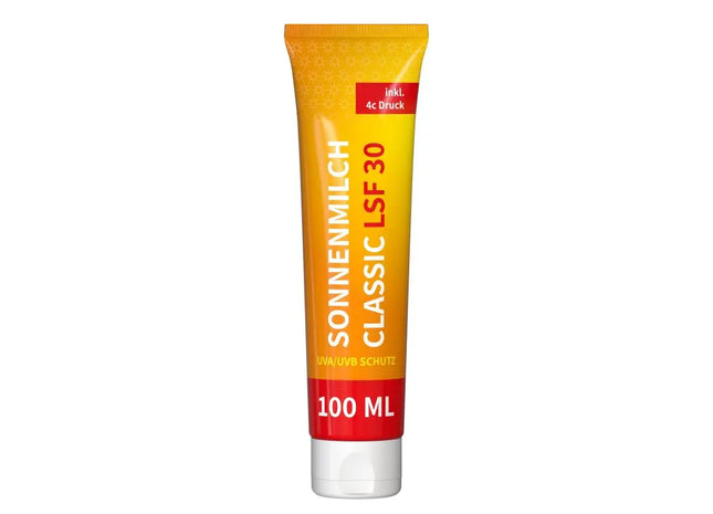 100ml Sonnenmilch LSF 30 - Breitbandschutz, FullbodyPrint Tube TK Gruppe® Grosshandel 