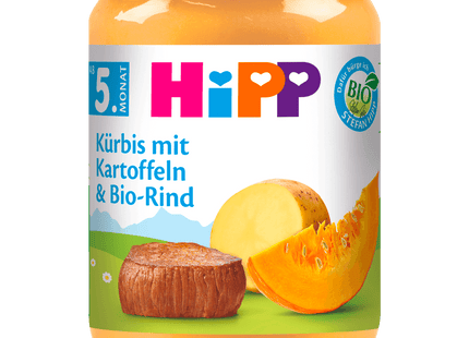 Hipp Kürbis mit Kartoffeln & Bio-Rind 190g