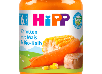 Hipp Karotten mit Mais & Bio-Kalb 190g