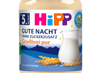 Hipp Gute Nacht Bio Grießbrei pur ohne Zuckerzusatz 190g