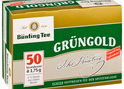 Bünting Tee Grüngold 90g, 50 Beutel