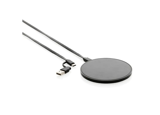 10W Kabelloses Ladegerät aus RCS Recyceltem Kunststoff - Schwarz TK Gruppe® Grosshandel 