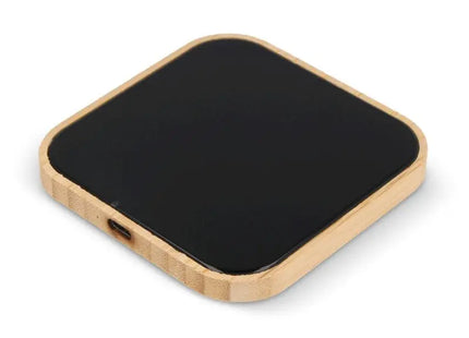 10W Schnell-Ladegerät aus Bambus & Glas - Kabellos, Schwarz TK Gruppe® Grosshandel 