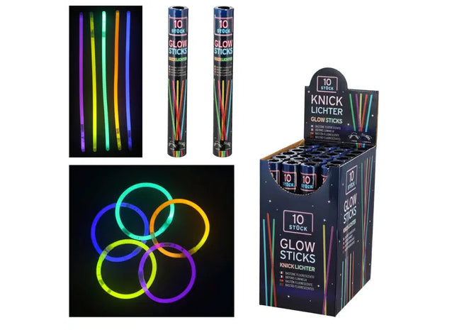 10er-Pack Leuchtstäbe, 20 cm Länge, praktisch verpackt in Röhre TK Gruppe® Grosshandel 