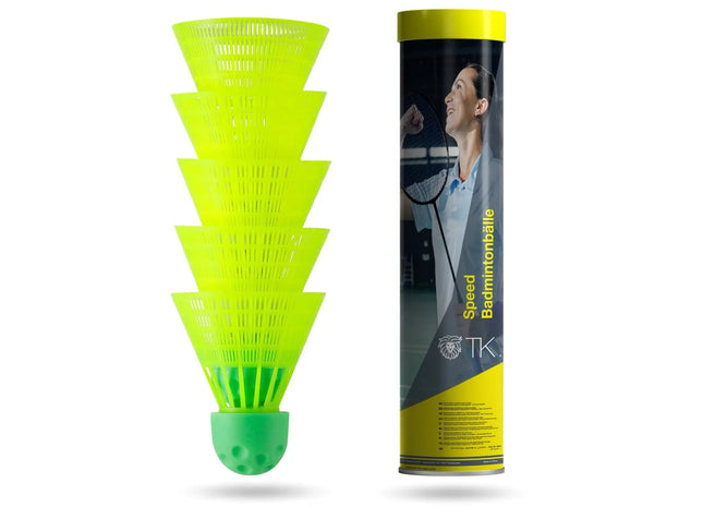 5X Speedbadminton Federbälle schnell gelb Badmintonbälle für Training & Wettkampf Badminton für Outdoor & Indoor