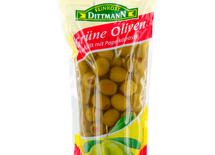 Feinkost Dittmann Oliven grün mit Paprikapaste 250g