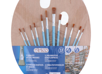 Pinselset 13-teilig - Verschiedene Pinsel für Aquarell-, Acryl- und Ölmalerei TK Gruppe® Grosshandel 