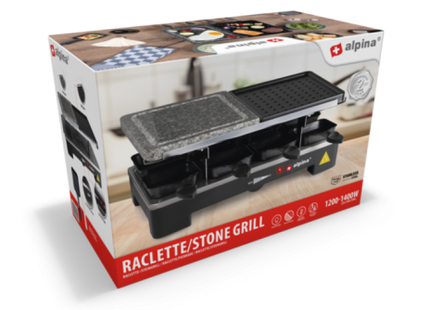 Doppelfunktions-Raclette-Grill mit Steinplatte, Perfekt für Gourmet-Grillen zu Hause und Unterhaltung TK Gruppe® Grosshandel 