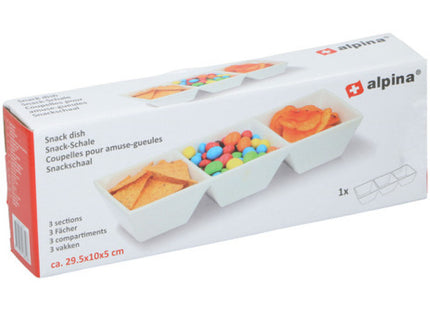 SW Snackschale 29,5x10x5cm: Elegantes, rechteckiges Serviergeschirr für Appetithäppchen & Leckereien TK Gruppe® Grosshandel 