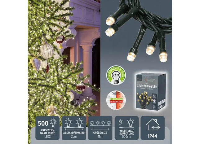 11m Lichterkette mit 500 strahlenden LEDs - Ideale Beleuchtung für jeden Anlass TK Gruppe® Grosshandel 