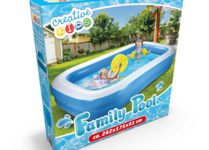 PVC-Familienschwimmcenter, geräumiger rechteckiger Pool mit den Maßen 262 x 175 x 51 cm TK Gruppe® Grosshandel 