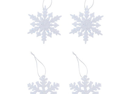 2-teiliges Winter Schneekristall Ornament-Set für festliche Dekoration TK Gruppe® Grosshandel 