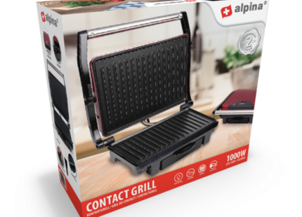 Kontaktgrill 1000W, 27x17 cm, Edelstahl, ideal für schnelles Grillen TK Gruppe® Grosshandel 