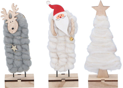 Bundle of 3 Festive Felt Figures - 20 LED Christmas Decor - Yuletide Ornamental Figures Set TK Gruppe® Grosshandel 