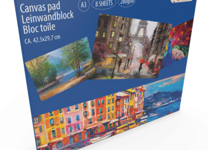 A3 Leinwandblock - 8 Blätter - Premium Künstlerpapier für Malerei und Skizzieren TK Gruppe® Grosshandel 