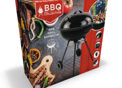 Metall BBQ Kocher mit Abdeckung - Robuster Grill & Deckel TK Gruppe® Grosshandel 