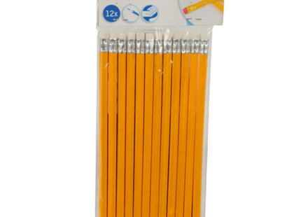 HB Graphitstift-Set mit Radiergummis, 12er-Pack, hochwertige Schreib- und Zeichenwerkzeuge TK Gruppe® Grosshandel 