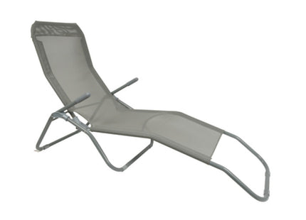 Graue Liege, 2-fach verstellbar, 187 x 60 x 93 cm, modernes Design für Entspannung am Pool und im Garten TK Gruppe® Grosshandel 