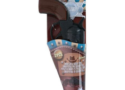 Westernpistole & Sheriffsstern - Spielzeugrevolver mit Sheriffabzeichen für Wildwest-Rollenspiele TK Gruppe® Grosshandel 