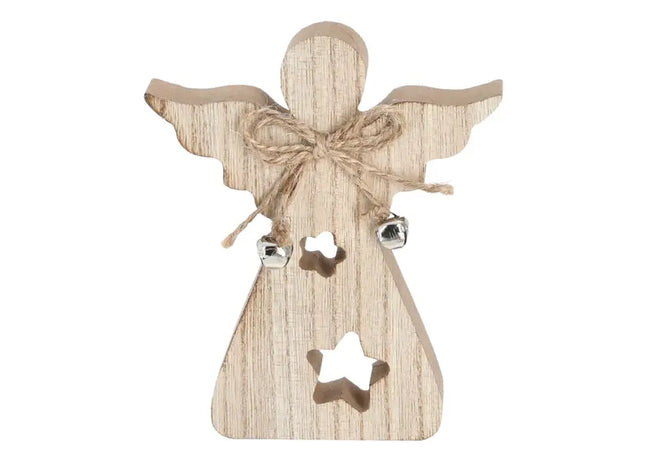 12cm Hoher Holz Schutzengel - Handgefertigte Spirituelle Dekoration TK Gruppe® Grosshandel 