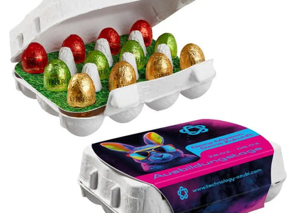 12er Ostereier-Box mit Ferrero Küsschen Eiern - Individuell Bedruckt TK Gruppe® Grosshandel 