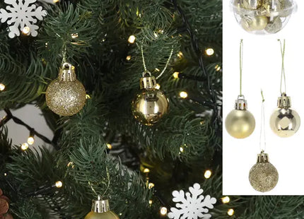12er Set Goldene Christbaumkugeln, Elegante Weihnachtsdekoration, Ø 2,5cm TK Gruppe® Grosshandel 