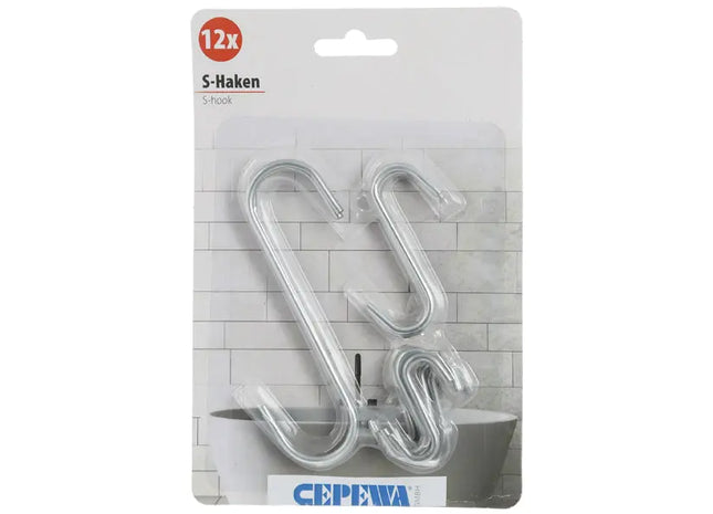 12er Set S-Haken, vielseitige Aufbewahrungslösung, robuste Stahlkonstruktion, einfache Montage TK Gruppe® Grosshandel 