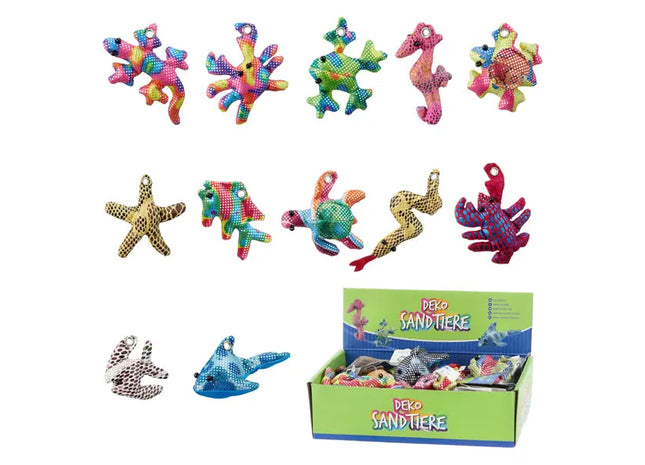 12er Set Sandgefüllte Tierfiguren, Verschiedene Motive, Ø 8cm TK Gruppe® Grosshandel 