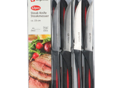 12er-Set Steakmesser 22,8cm Edelstahl/PP: Perfekt zum Schneiden von Fleisch mit Präzision TK Gruppe® Grosshandel 