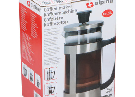 Edelstahl Kaffeemaschine, 1L Fassungsvermögen, 10x21,5 cm – Für Kaffeeliebhaber TK Gruppe® Grosshandel 