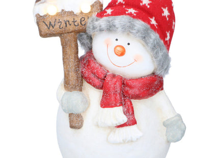 Weihnachtsskulptur: Frostiger Schneemann, 36 cm Festliche Dekoration TK Gruppe® Grosshandel 