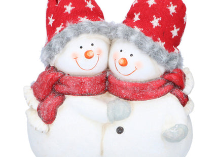 31cm Schneemann Figur - Festliche Dekorative Weihnachtsstatue TK Gruppe® Grosshandel 