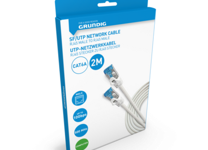 2 m langes CAT6a SF/UTP-Ethernet-Kabel, doppelt abgeschirmtes Hochgeschwindigkeits-Netzwerkkabel TK Gruppe® Grosshandel 