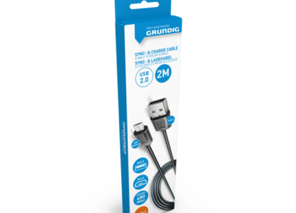 USB-A auf Micro USB-B 2.0 Kabel - 2m, Hochgeschwindigkeits-Daten- & Ladekabel TK Gruppe® Grosshandel 