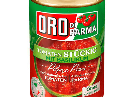 Oro di Parma Stückige Tomaten mit Basilikum 400g