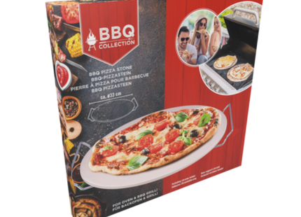 Pizza Backstein: 33cm runde Keramik-Pizzaplatte für Backofen, Grill und BBQ-Kochen TK Gruppe® Grosshandel 