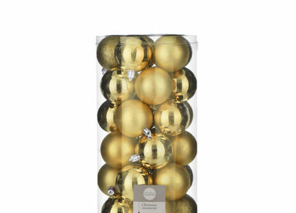 Golden Holiday Baubles: 30-Piece Set of Gold Christmas Ornaments for Festive Decor TK Gruppe® Grosshandel 