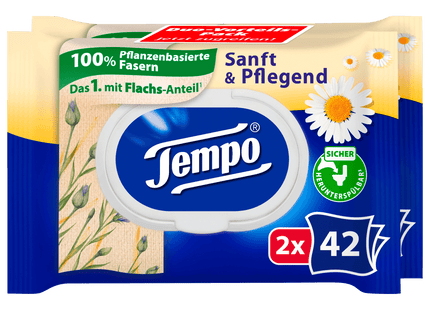 Tempo feuchte Toilettentücher sanft & pflegend 2x42 Tücher