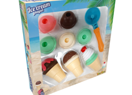 2er-Pack Eiscreme & Kuchen Spielset - Strapazierfähiges PL Spielzeugset für kreativen Spaß TK Gruppe® Grosshandel 