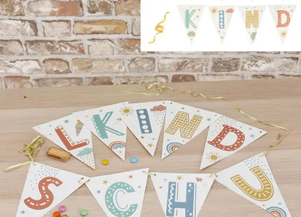 150cm Bunte Lernmotiv-Girlande, Deko für den Schulanfang TK Gruppe® Grosshandel 