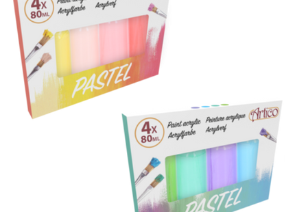 Weiche Acrylfarbe Pastell 4 Stück 2as TK Gruppe® Grosshandel 