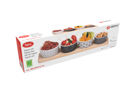 5-teiliges Tapas Servier-Set - Appetithappen Teller & Snack Geschirr Kollektion TK Gruppe® Grosshandel 