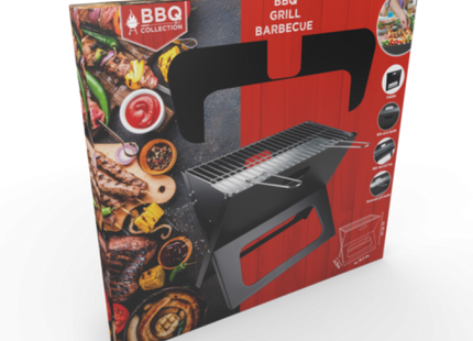 Tragbarer Holzkohlegrill 46x28x36.5cm - Kompakter Outdoor-Grill für Picknicks TK Gruppe® Grosshandel 