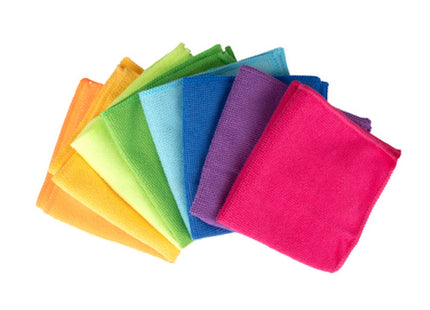 8er-Pack Bunte Mikrofasertücher 30x30cm - Vielseitige Reinigungstücher für Zuhause und Büro TK Gruppe® Grosshandel 