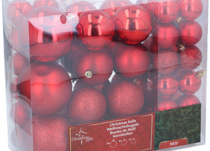 Red Holiday Ornaments 46-Pack: Festive Christmas Sphere Decor TK Gruppe® Grosshandel 